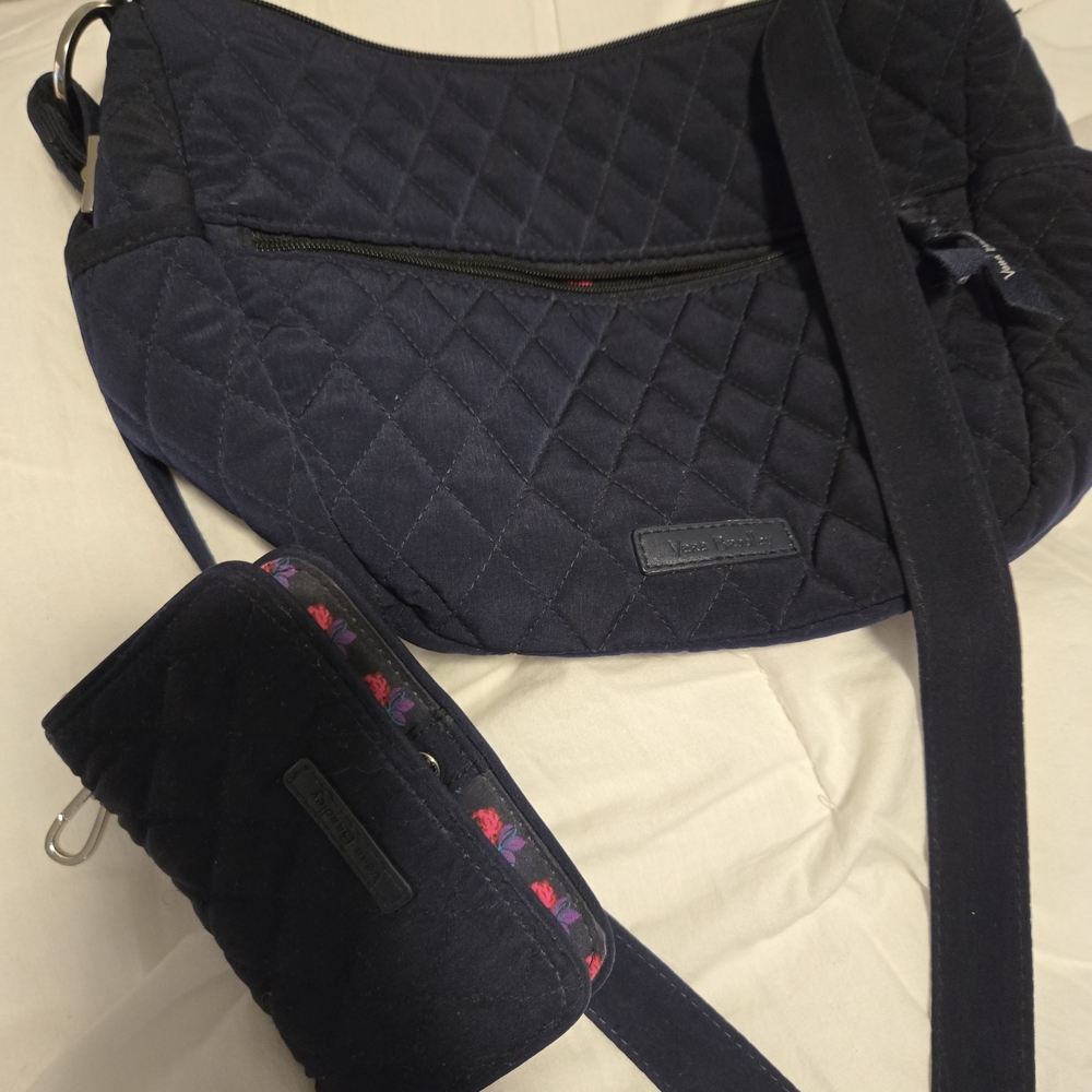 Vera Bradley Dark Blue Quilted Shoulder Bag Set